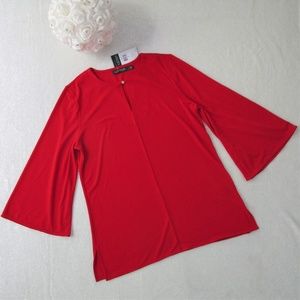 NWT Ralph Lauren Red Flare Bell Sleeve Blouse XS